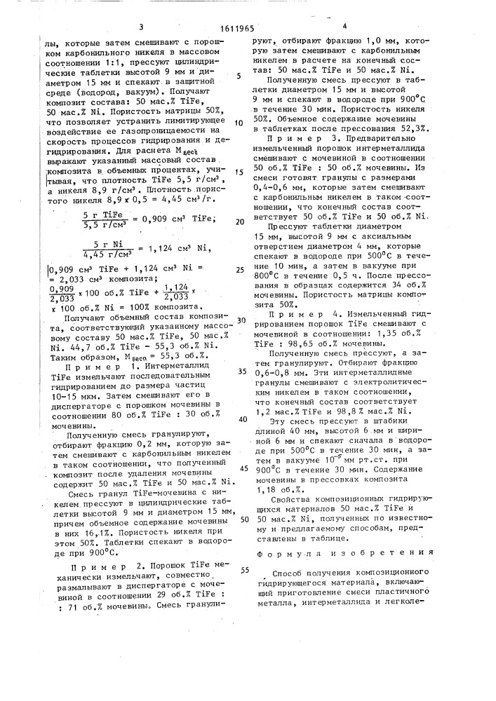 Способ получения композиционного гидрирующегося материала (патент 1611965)