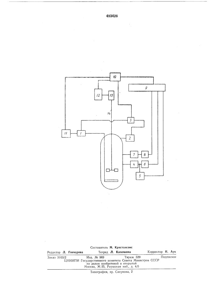 Система автоматического управления процессом культивирования микроорганизмов (патент 483426)