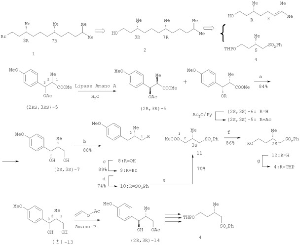 Способ получения (3r,7r)-гексагидрофарнезилбромида (патент 2359952)