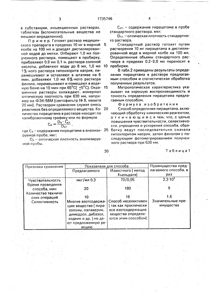 Способ определения пирацетама (патент 1735746)