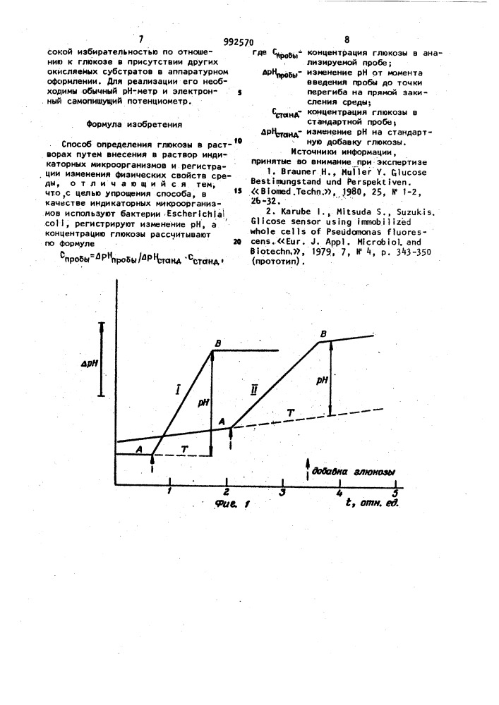 Способ определения глюкозы в растворах (патент 992570)