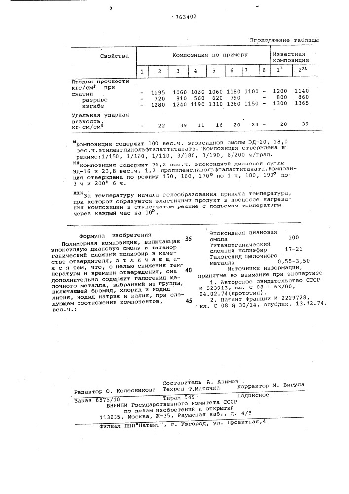 Полимерная композиция (патент 763402)