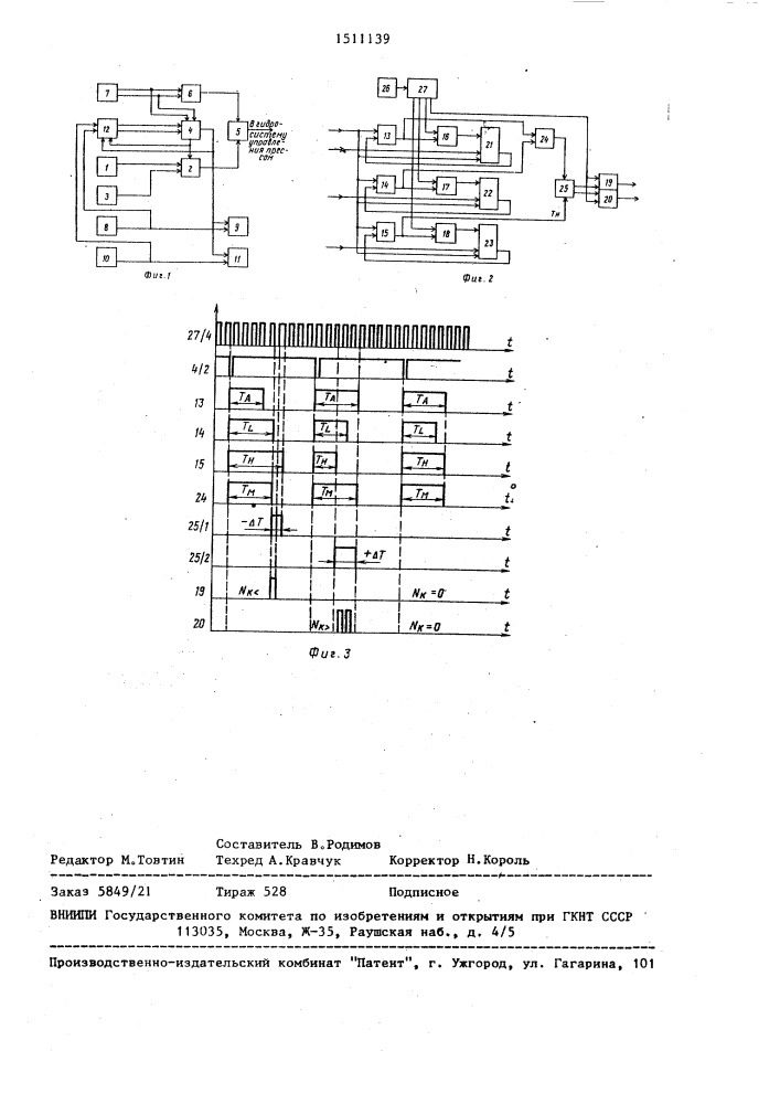 Устройство для управления ковочным комплексом (патент 1511139)