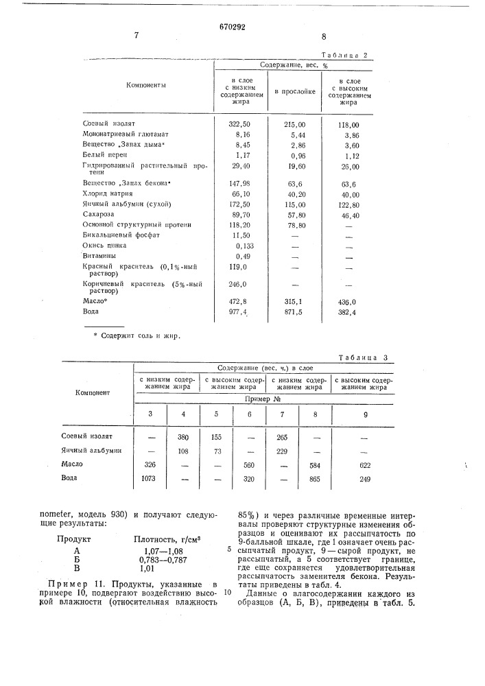 Заменитель бекона (патент 670292)