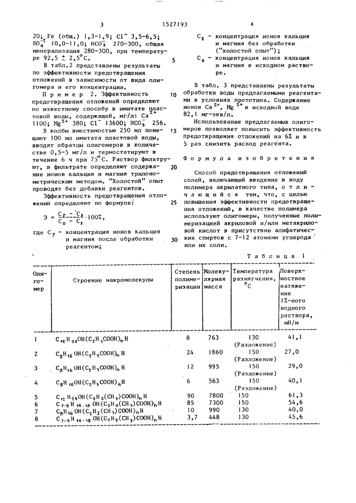 Способ предотвращения отложений солей (патент 1527193)