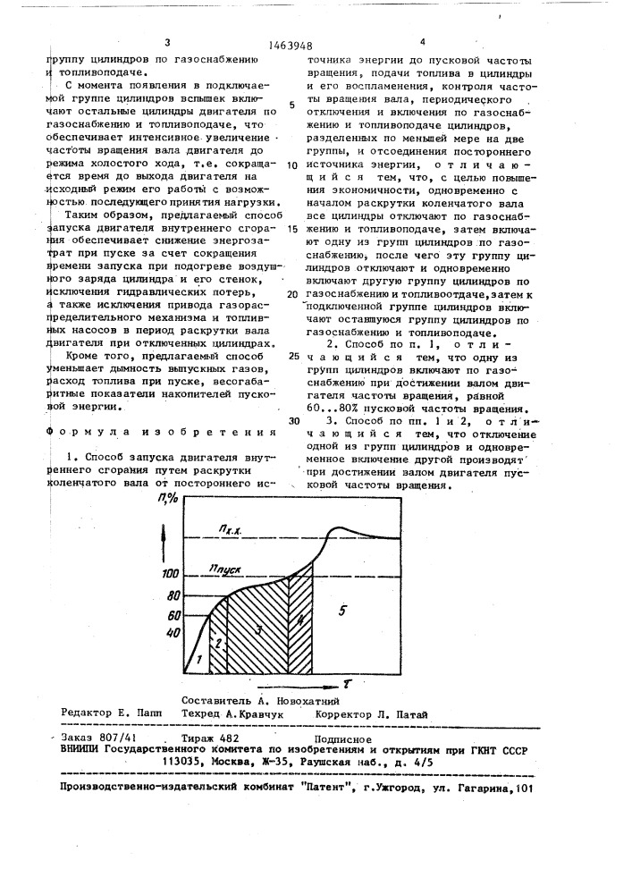 Способ запуска двигателя внутреннего сгорания (патент 1463948)