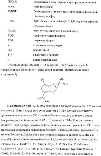 1a, 5a-тетрагидро-s-тиациклопропа[a]пенталены:трициклические производные тиофена в качестве агонистов рецепторов s1p1/edg1 (патент 2386626)