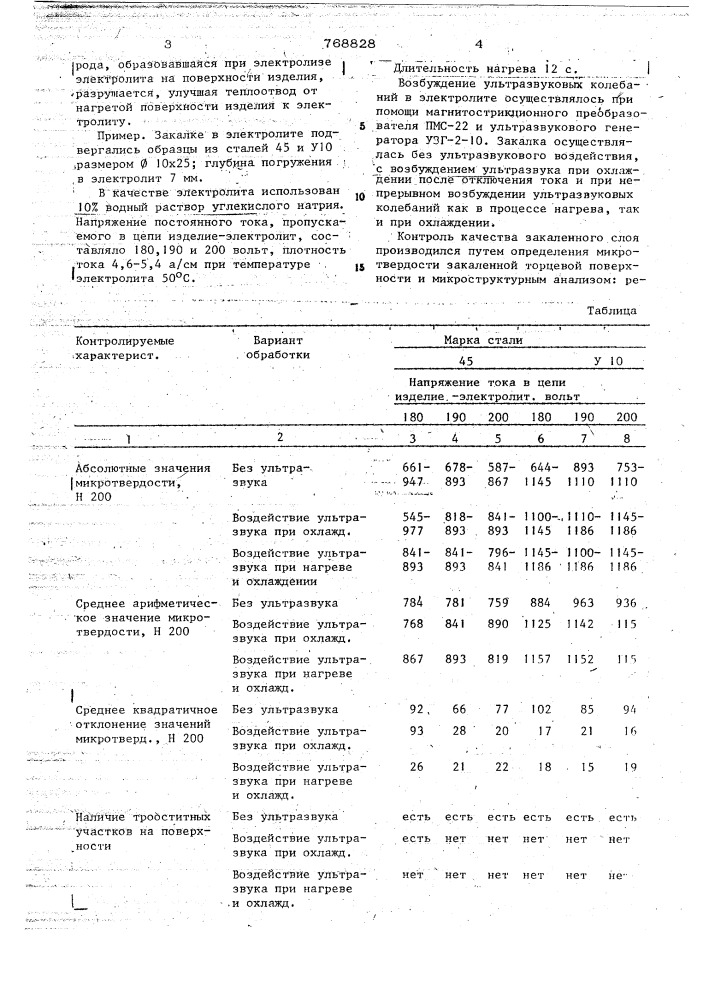 Способ закалки изделий в электролите (патент 768828)