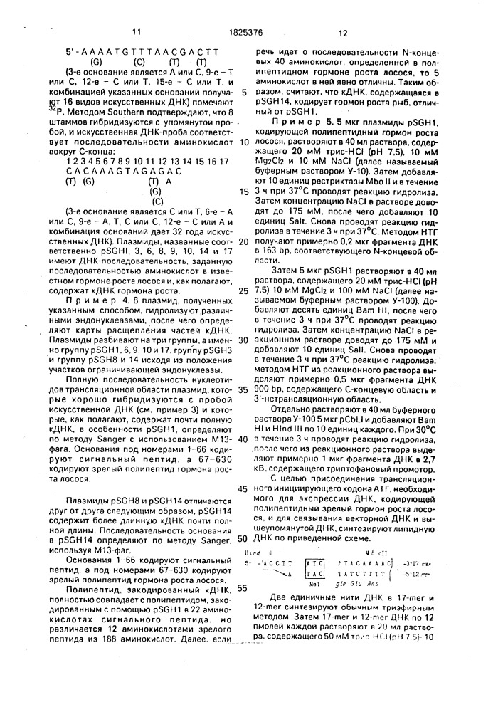 Способ получения днк, кодирующей гормон роста лосося, способ конст-ния промежуточной рекомбинантной плазмидной днк, содержащей днк-фрагмент, кодирующий гормон роста лосося, для получения плазмид ps gh1, ps gh3, ps gh9, ps gh10, ps gh14 и ps gh17, способ получения реком-ной плазмидной днк ps gh1b2, кодирующей гормон роста лосося, способ получения реком-ной плазмидной днк psgh ii с2, кодирующей гормон роста лосося, способ получения реком-ного гормона роста лосося (патент 1825376)