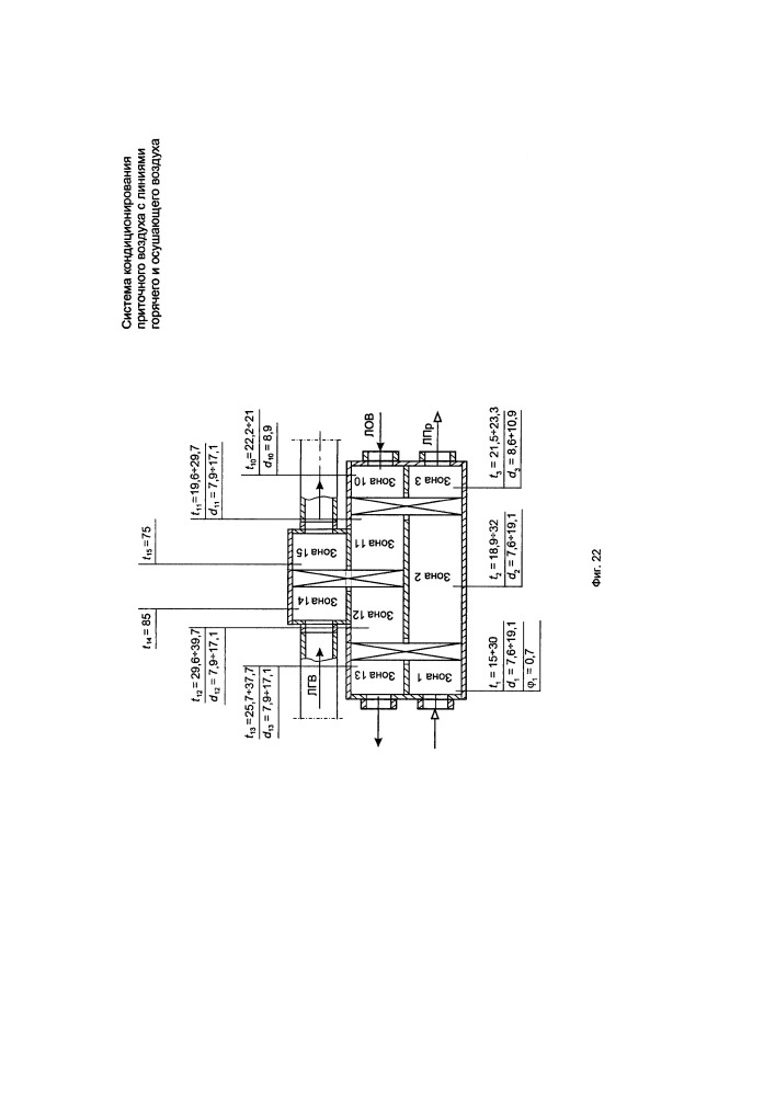 Система кондиционирования приточного воздуха с линиями горячего и осушающего воздуха (патент 2656672)