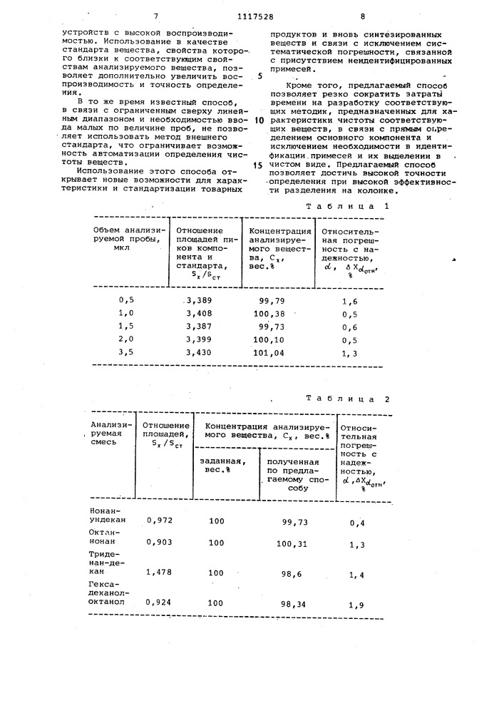 Способ количественного газохроматографического анализа (патент 1117528)