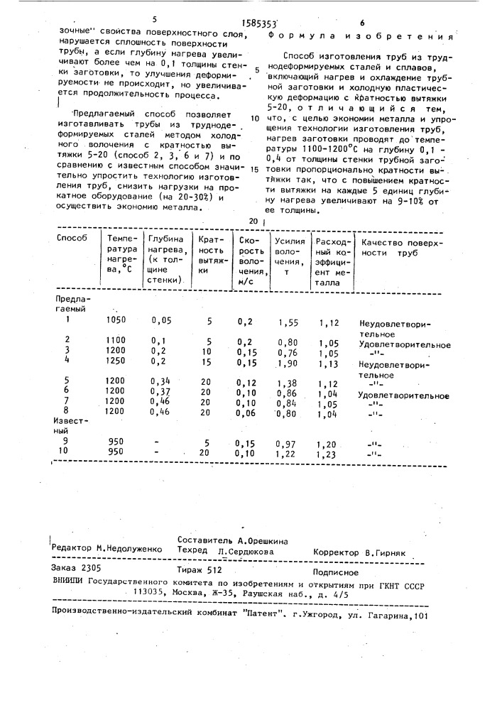 Способ изготовления труб (патент 1585353)