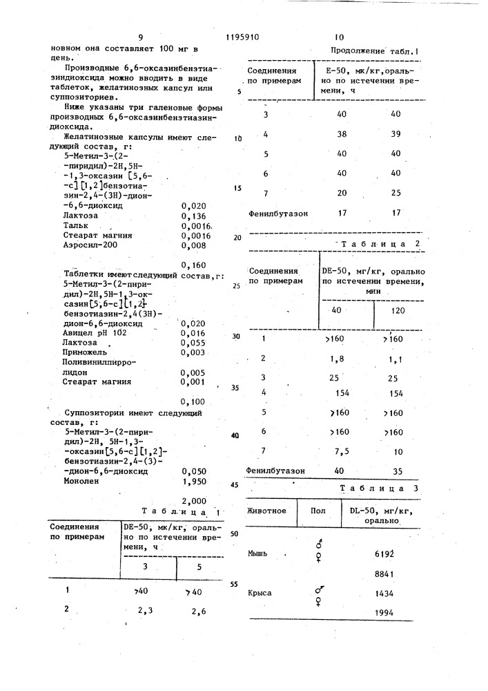 Способ получения производных 6,6-оксазинбензтиазиндиоксида (патент 1195910)