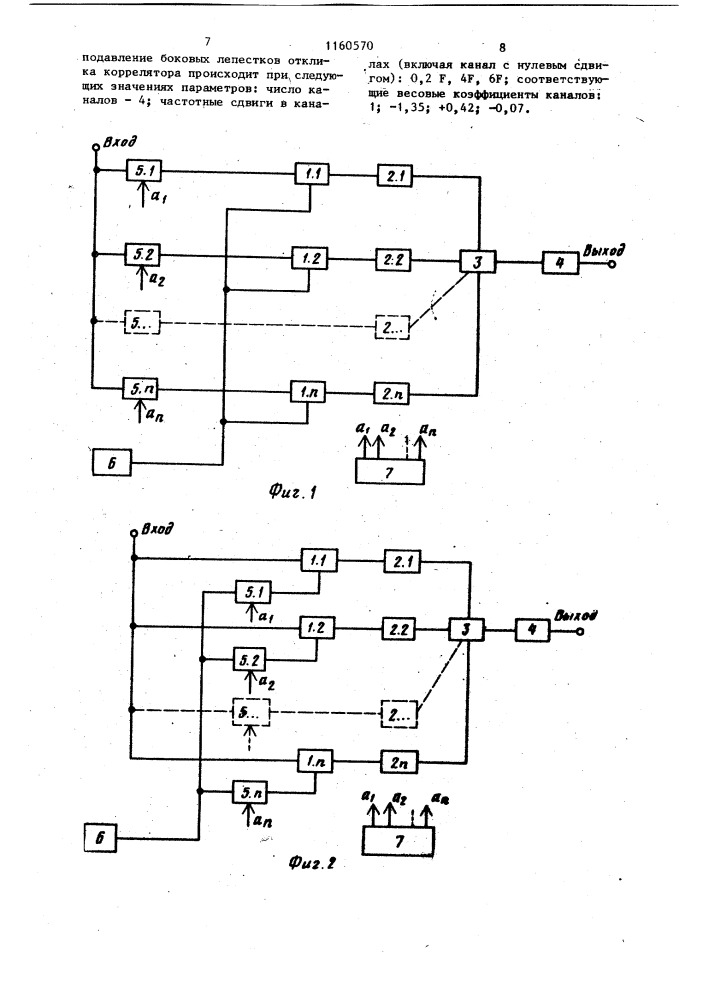 Коррелятор для обработки частотно-модулированного сигнала (его варианты) (патент 1160570)