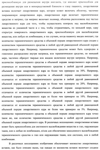 Лекарственные ядра для замедленного высвобождения терапевтических средств (патент 2478366)