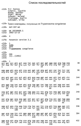 Транссиалидазы из trypanosoma congolense (патент 2393222)