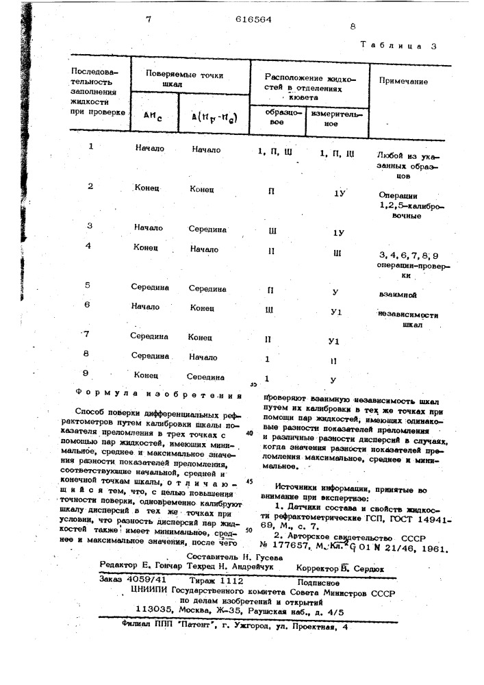 Способ проверки дифференциальных рефрактометров (патент 616564)