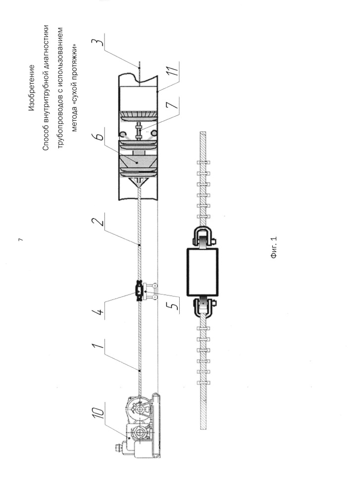 Способ внутритрубной диагностики трубопроводов с использованием метода "сухой протяжки" (патент 2658122)