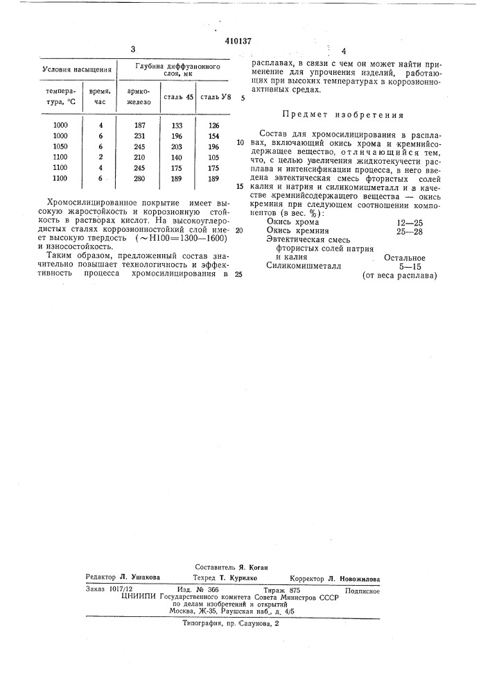 Патент ссср  410137 (патент 410137)