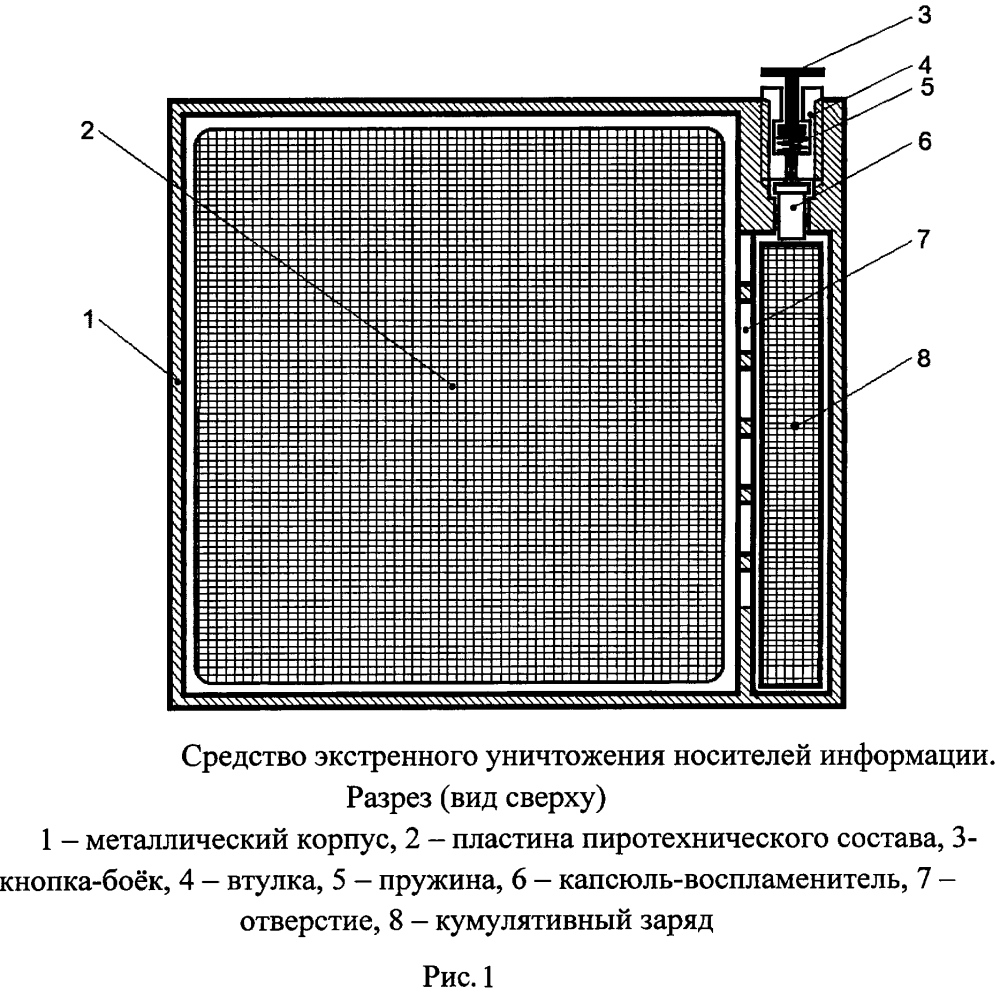 Средство экстренного уничтожения носителей информации (патент 2630487)