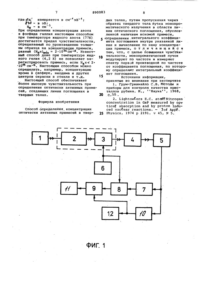Способ определения концентрации оптически активных примесей в твердых телах (патент 890083)