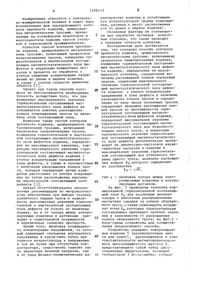 Способ контроля прочности изделия,армированного металлическими тросами (патент 1026042)
