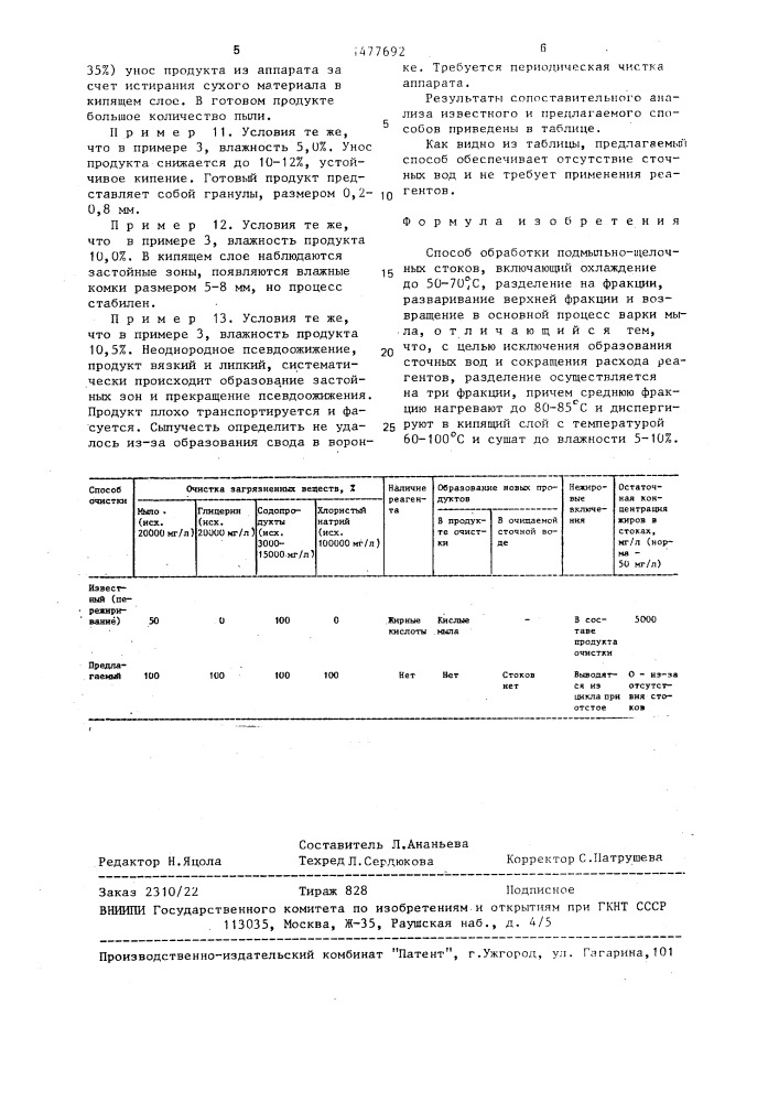 Способ обработки подмыльно-щелочных стоков (патент 1477692)