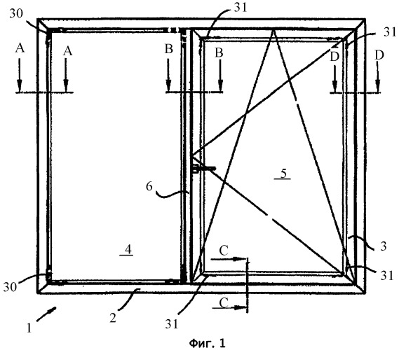 Створное окно или рама для жаростойкого окна (патент 2431030)