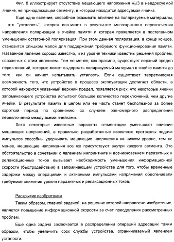 Способ уменьшения влияния мешающих напряжений в устройстве хранения данных, использующем пассивную матричную адресацию (патент 2320032)