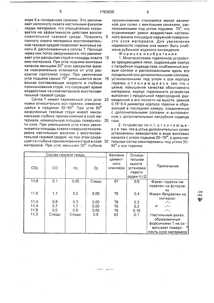 Многосопловое горелочное устройство вращающейся печи (патент 1763835)