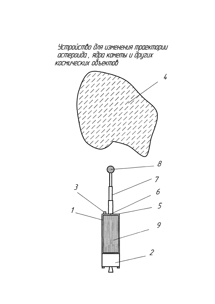 Устройство для изменения траектории астероида, ядра кометы и других космических объектов (патент 2608193)