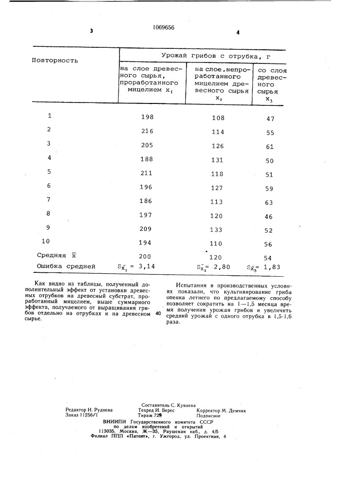 Способ выращивания опенка летнего (патент 1069656)