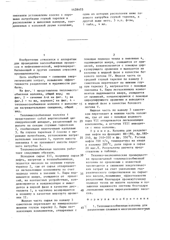 Тепломассообменная колонна (патент 1428403)