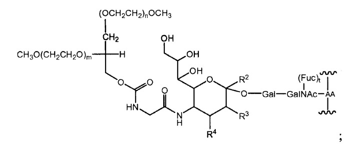 Глицерин-связанные пэгилированные сахара и гликопептиды (патент 2460543)