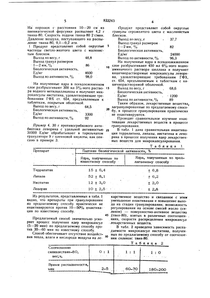 Способ получения микрокапсул (патент 833243)