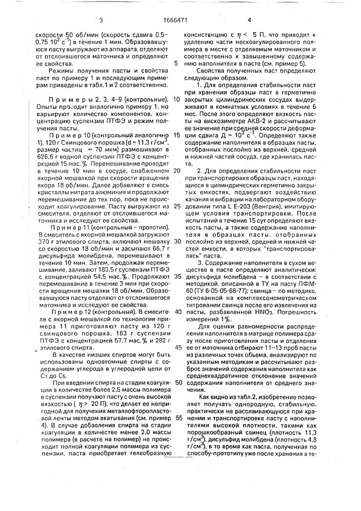 Способ получения наполненной пасты на основе дисперсионного политетрафторэтилена (патент 1666471)