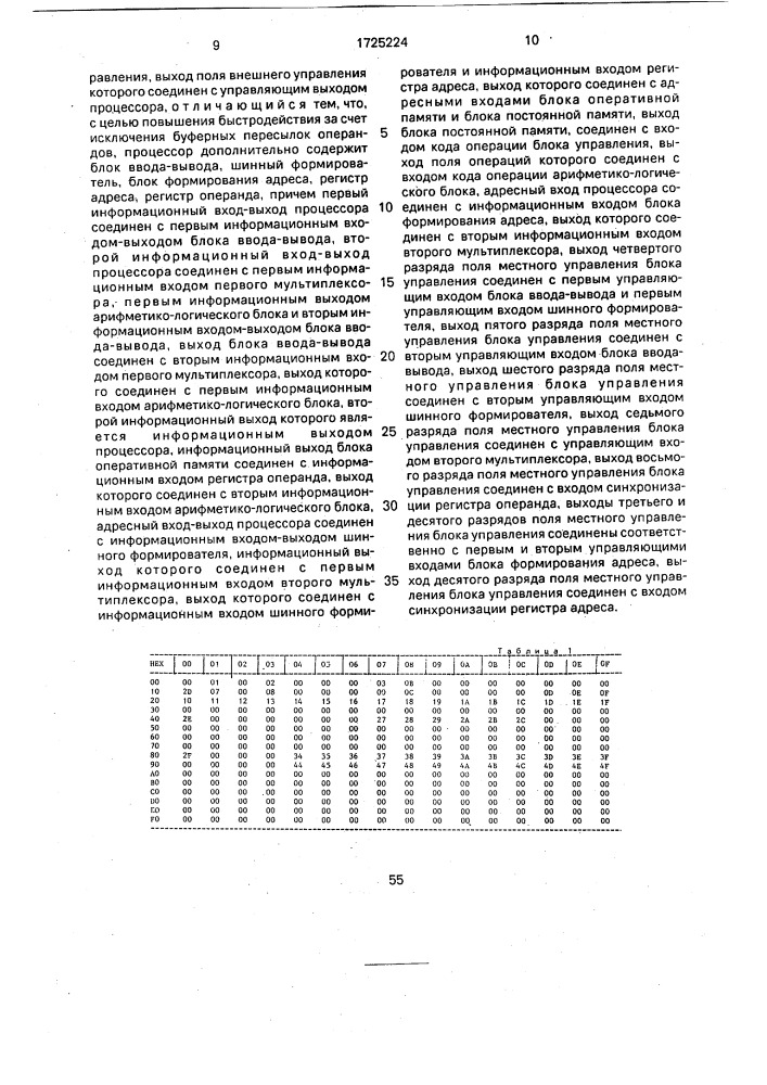 Процессор (патент 1725224)