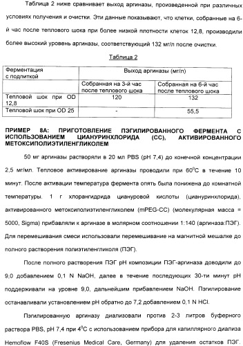 Фармацевтический препарат и способ лечения злокачественных опухолей у человека с помощью аргининовой депривации (патент 2335539)