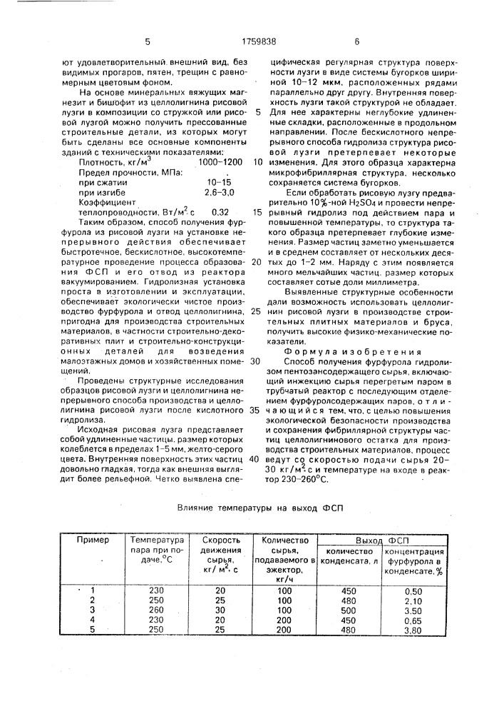 Способ получения фурфурола (патент 1759838)