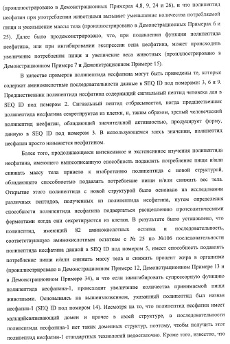 Способ получения фактора, связанного с контролем над потреблением пищи и/или массой тела, полипептид, обладающий активностью подавления потребления пищи и/или прибавления в весе, молекула нуклеиновой кислоты, кодирующая полипептид, способы и применение полипептида (патент 2418002)