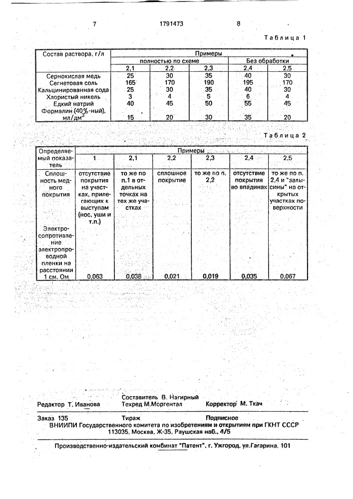 Способ получения электропроводного слоя на поверхности неметаллических матриц для гальванопластики (патент 1791473)