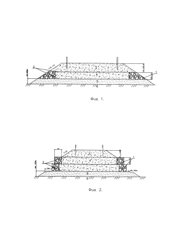 Земляное сооружение на слабом основании для автомобильных дорог (патент 2585302)