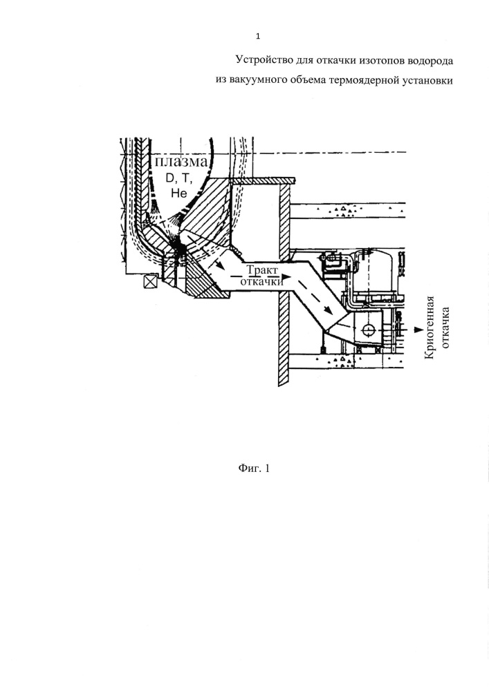 Устройство для откачки изотопов водорода из вакуумного объема термоядерной установки (патент 2624312)