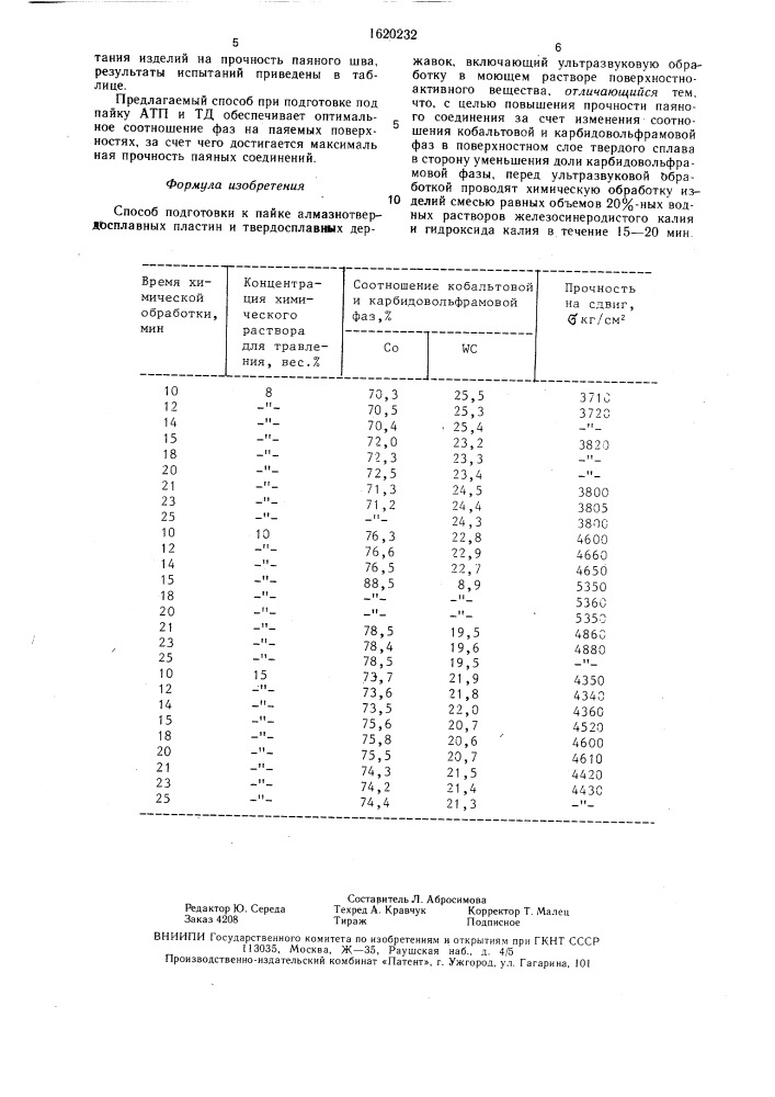 Способ подготовки к пайке алмазнотвердосплавных пластин и твердосплавных державок (патент 1620232)