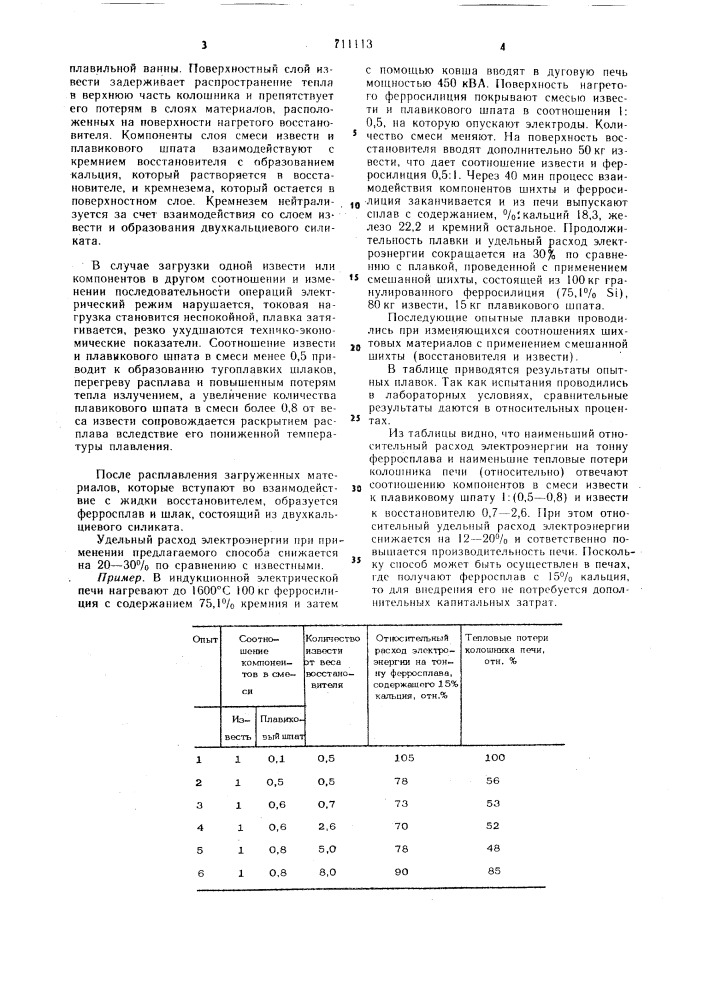 Способ выплавки ферросплава (патент 711113)