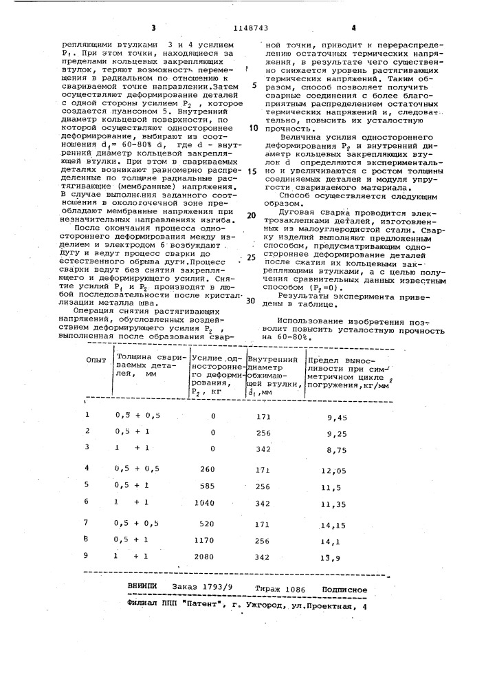 Способ дуговой сварки электрозаклепками (патент 1148743)