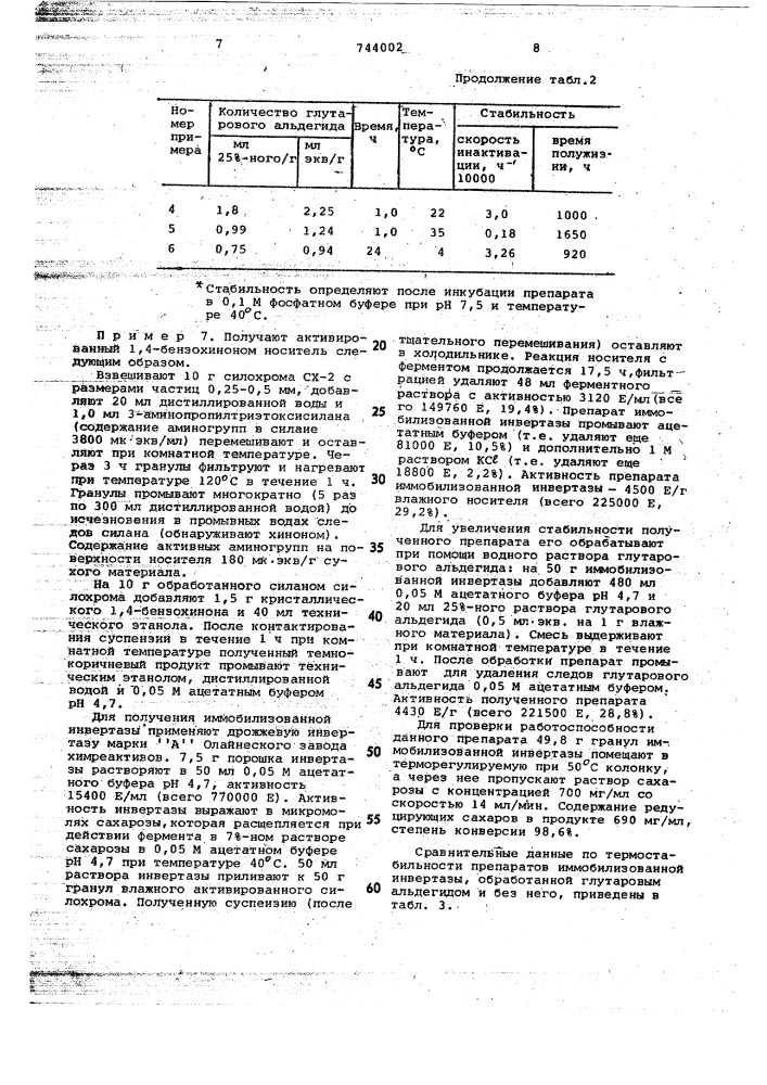 Способ получения иммобилизованных ферментов (патент 744002)