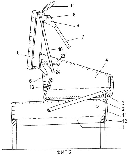 Трансформируемая в кровать сидячая мебель (варианты) (патент 2272552)