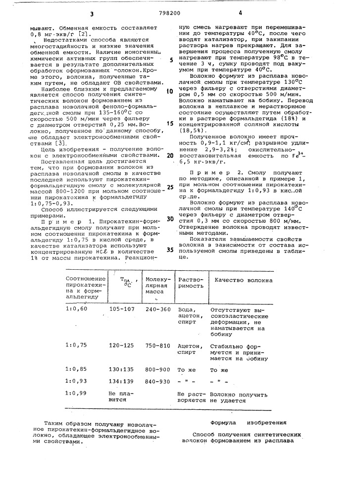 Способ получения синтетическихволокон (патент 798200)