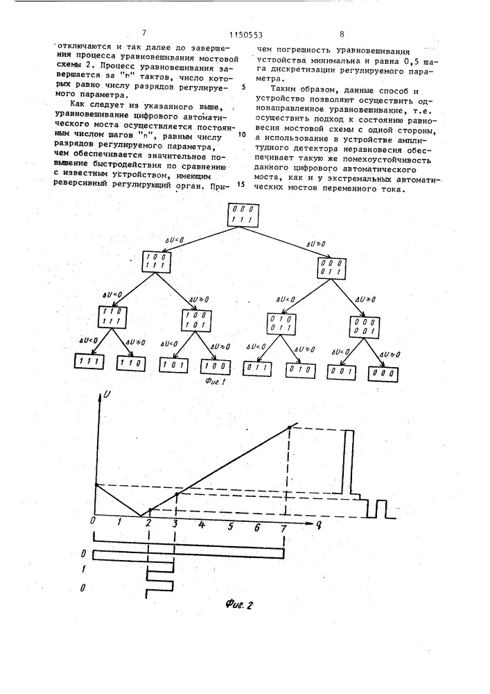 Способ уравновешивания цифровых автоматических экстремальных мостов переменного тока и устройство для его осуществления (патент 1150553)